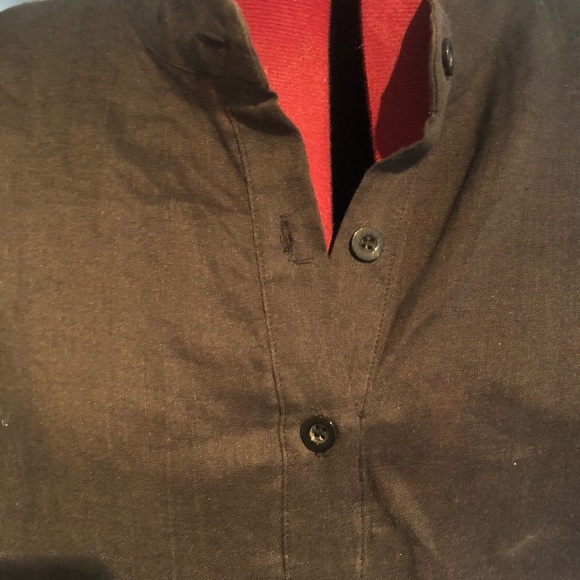 BuyKud White Linen Mid Sleeve Shirt - Picture 2 of 2